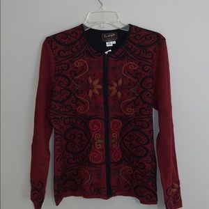 Scarlet baby alpaca zip up